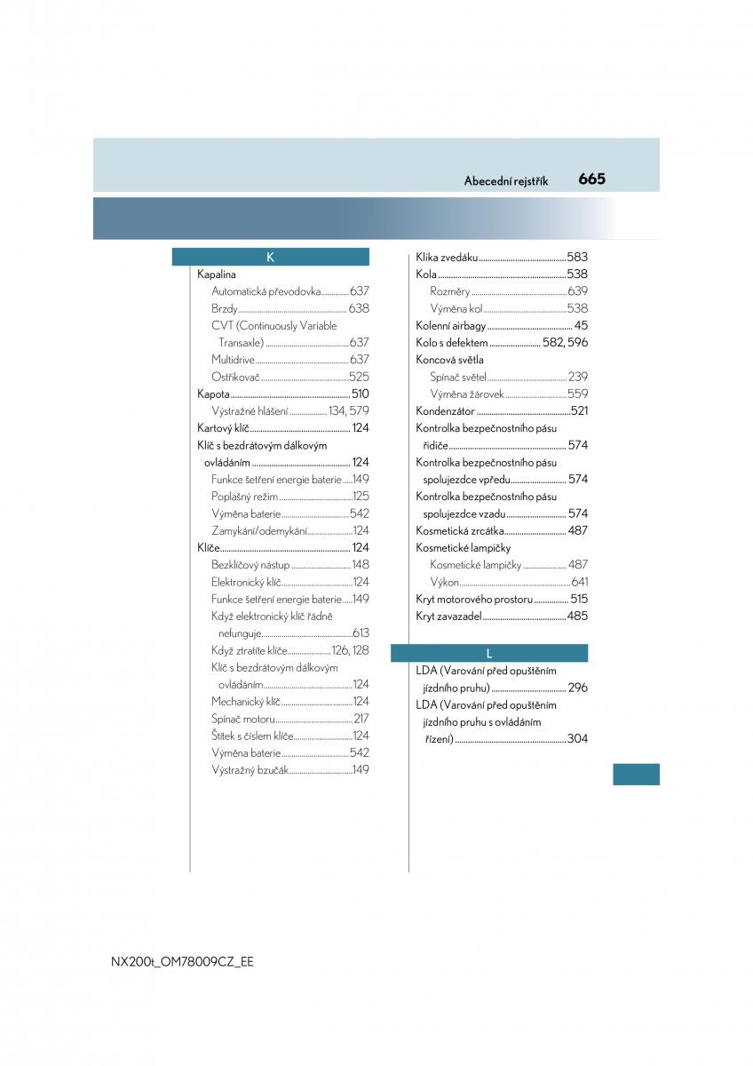 Lexus NX navod k obsludze / page 665
