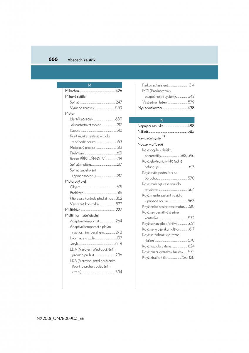 Lexus NX navod k obsludze / page 666