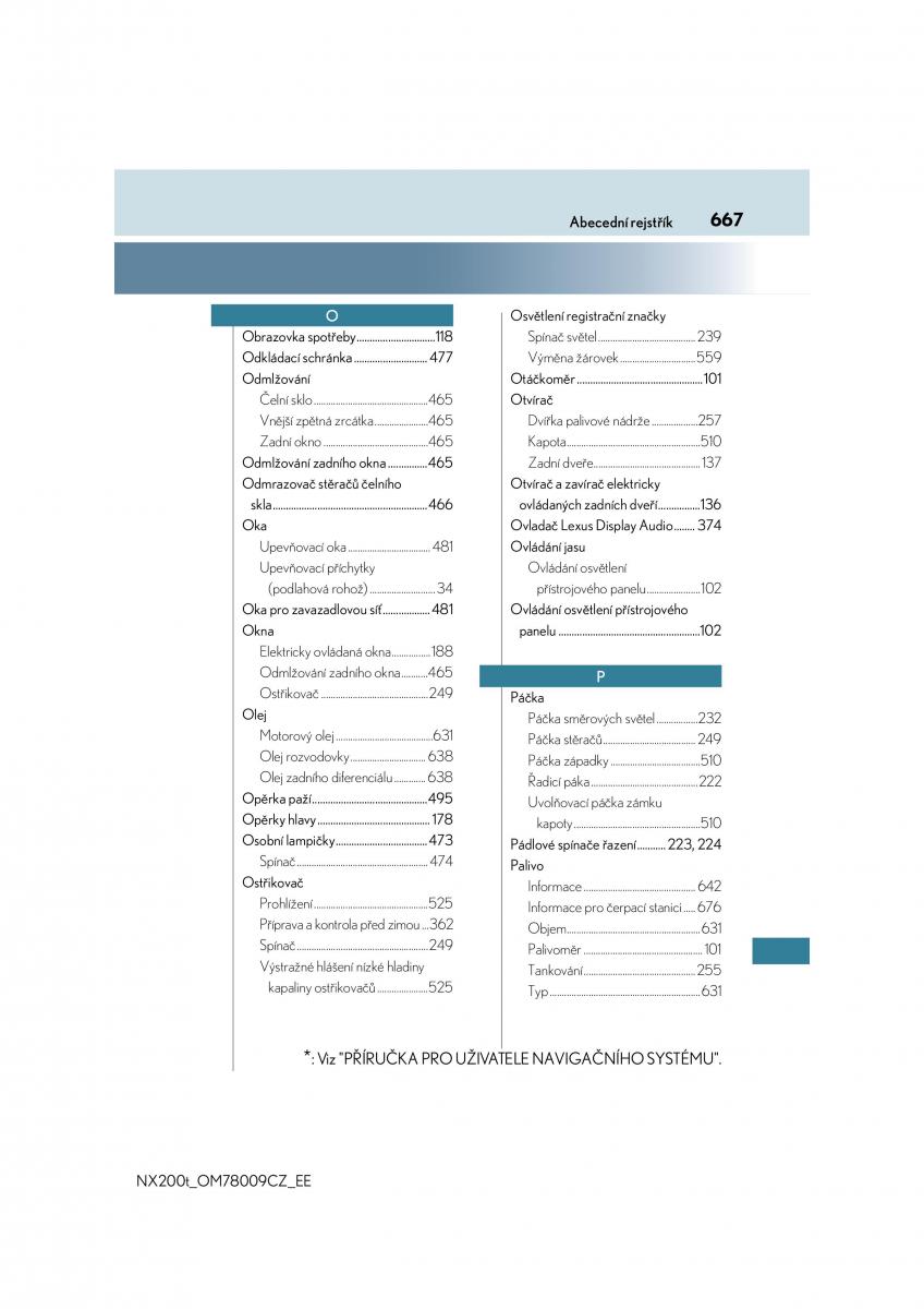 Lexus NX navod k obsludze / page 667