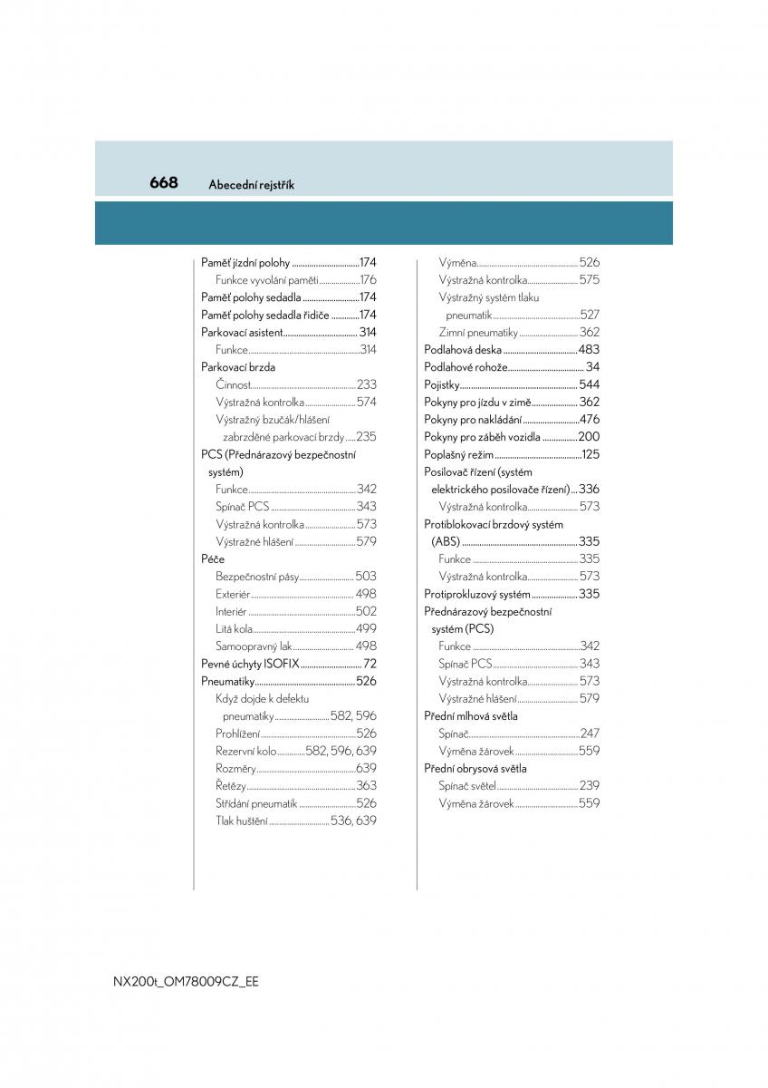 Lexus NX navod k obsludze / page 668