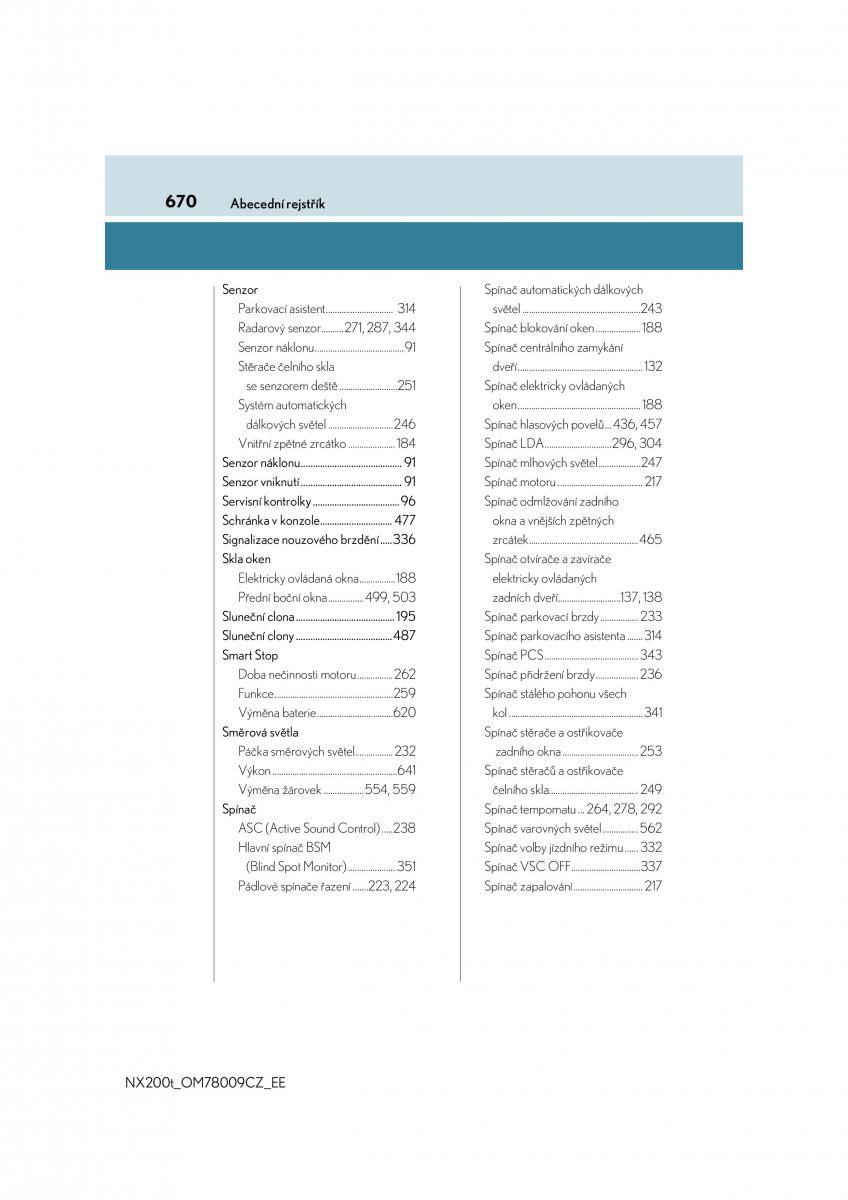 Lexus NX navod k obsludze / page 670