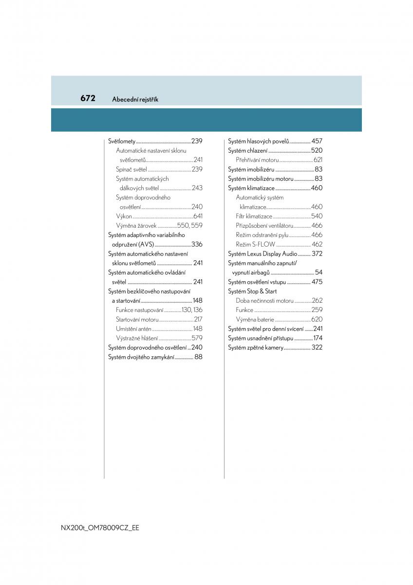 Lexus NX navod k obsludze / page 672