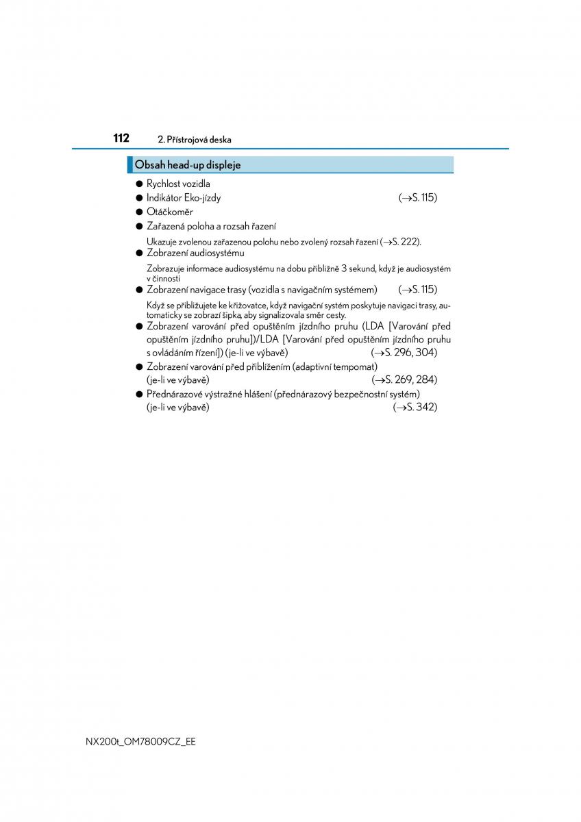 Lexus NX navod k obsludze / page 112