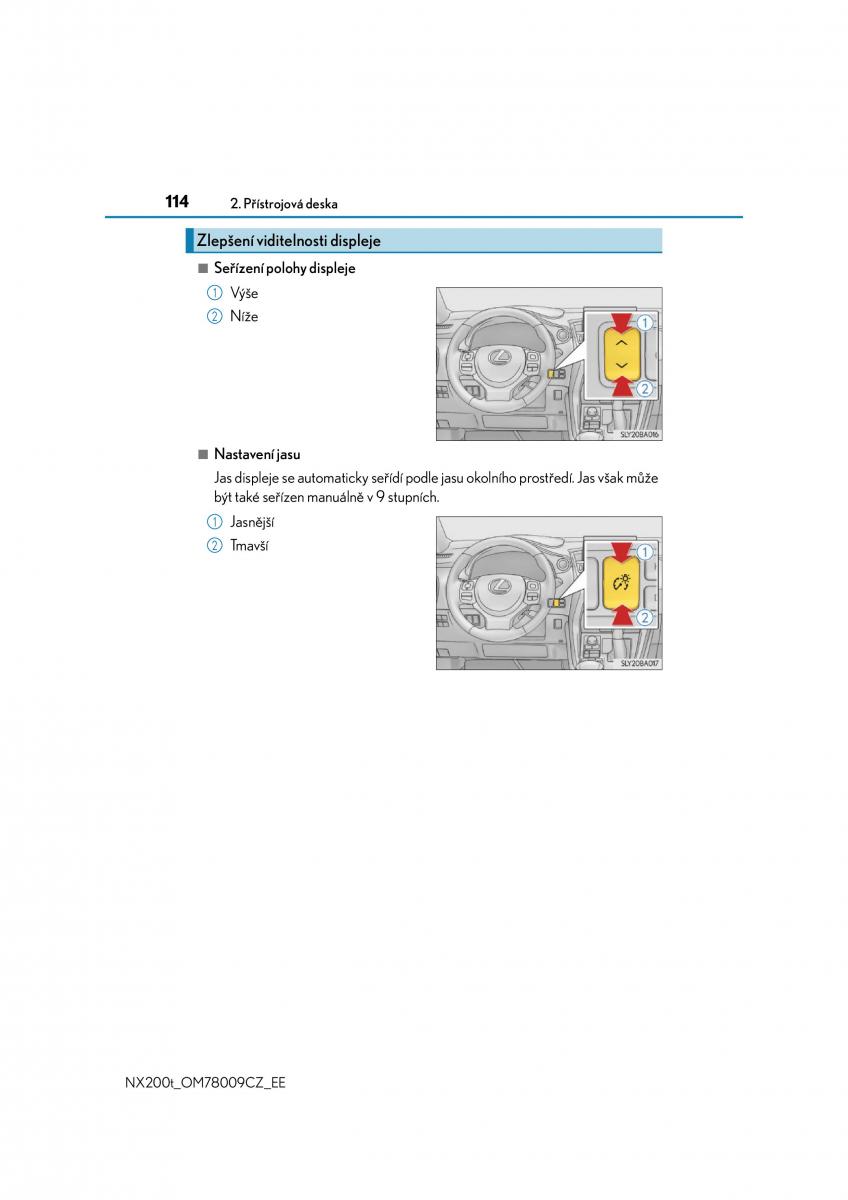 Lexus NX navod k obsludze / page 114