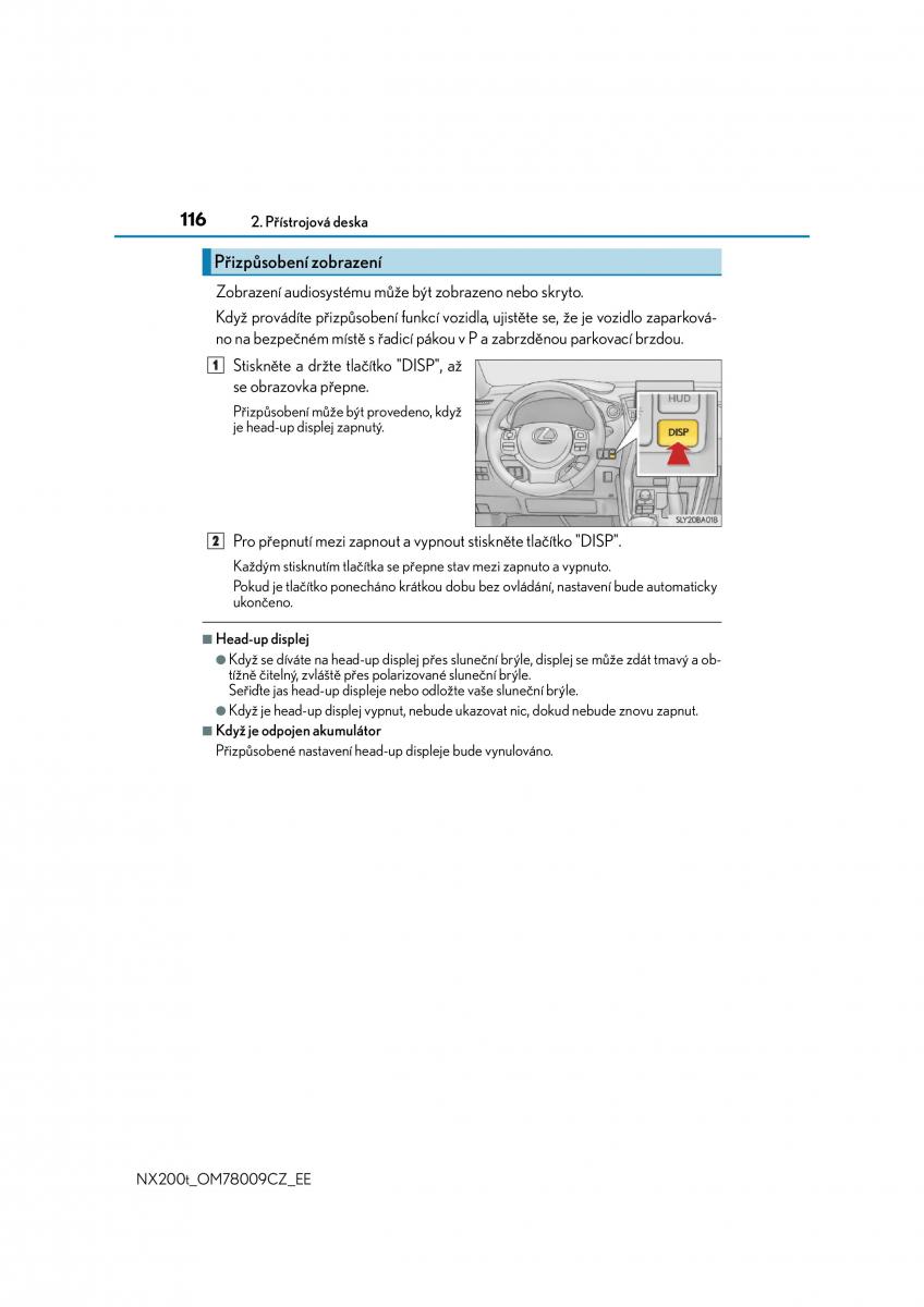 Lexus NX navod k obsludze / page 116