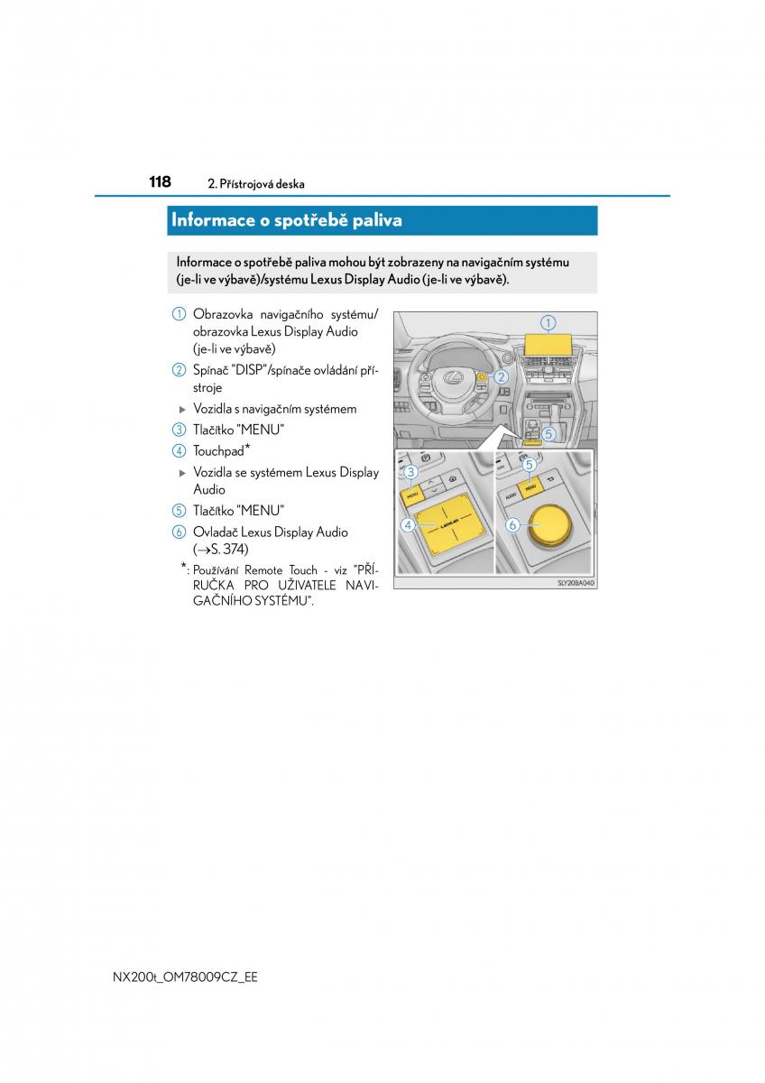 Lexus NX navod k obsludze / page 118