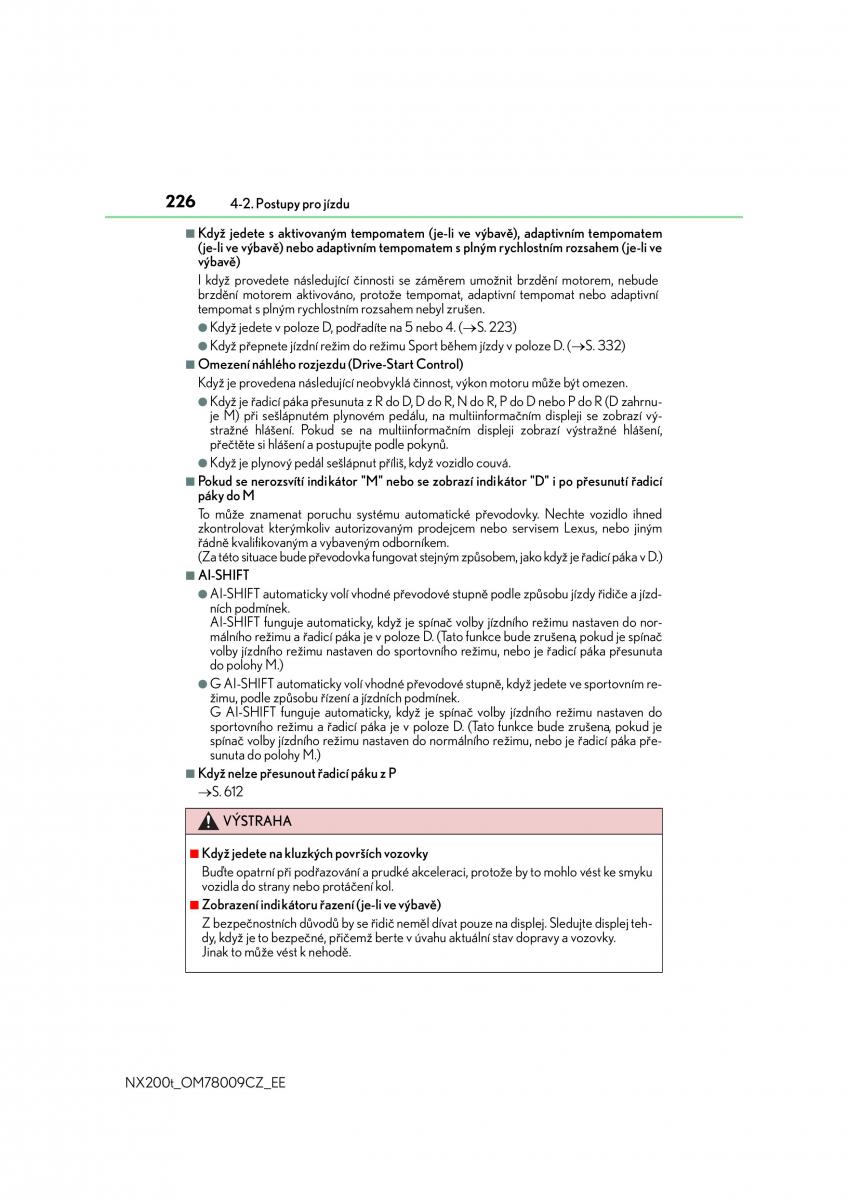 Lexus NX navod k obsludze / page 226