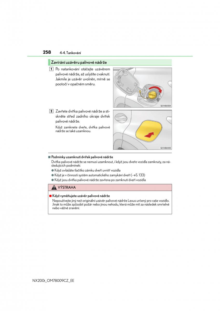 Lexus NX navod k obsludze / page 258