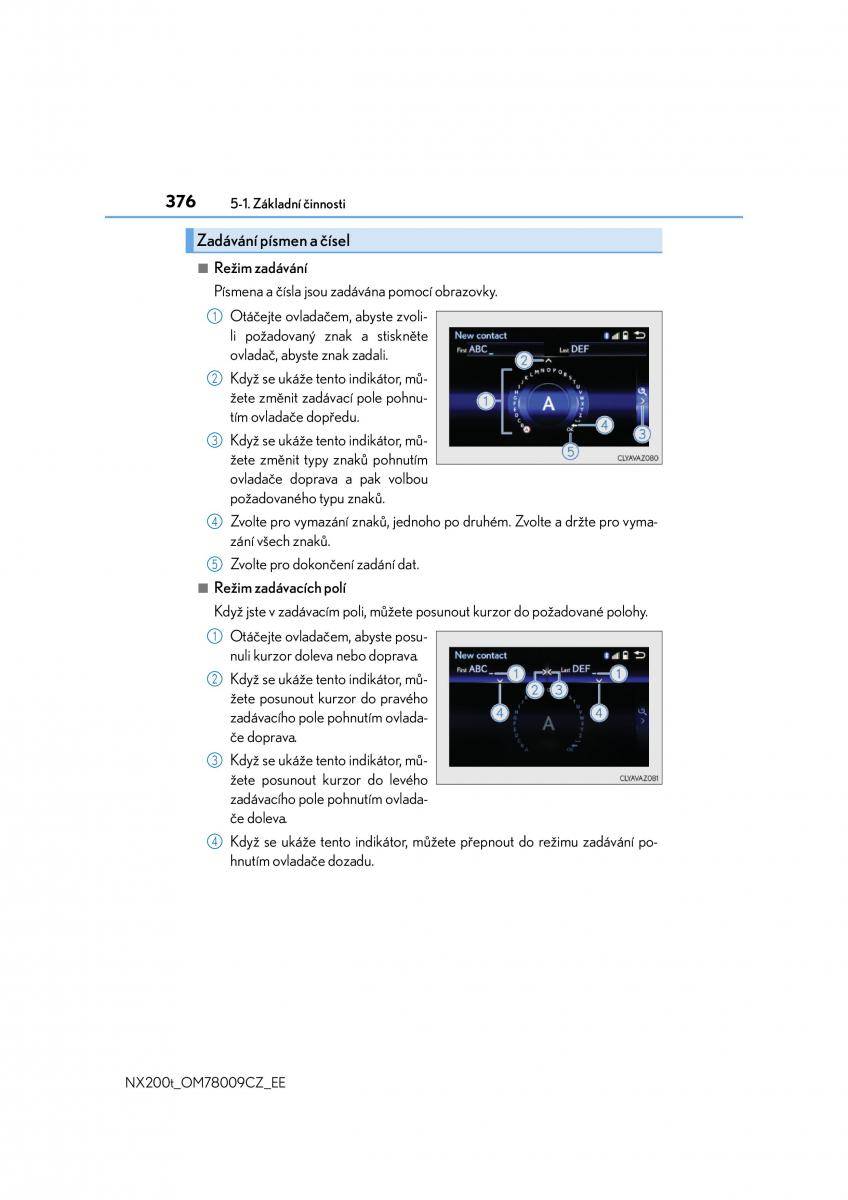 Lexus NX navod k obsludze / page 376