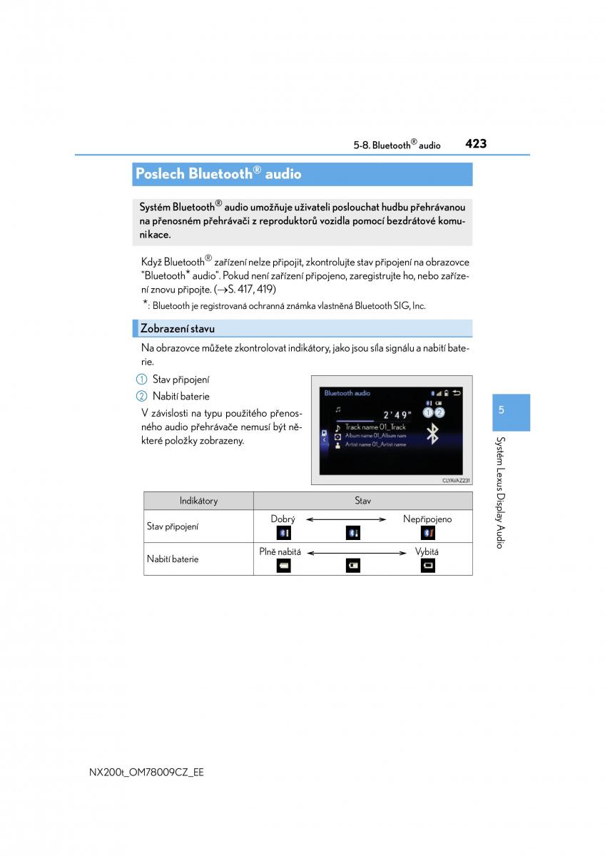 Lexus NX navod k obsludze / page 423