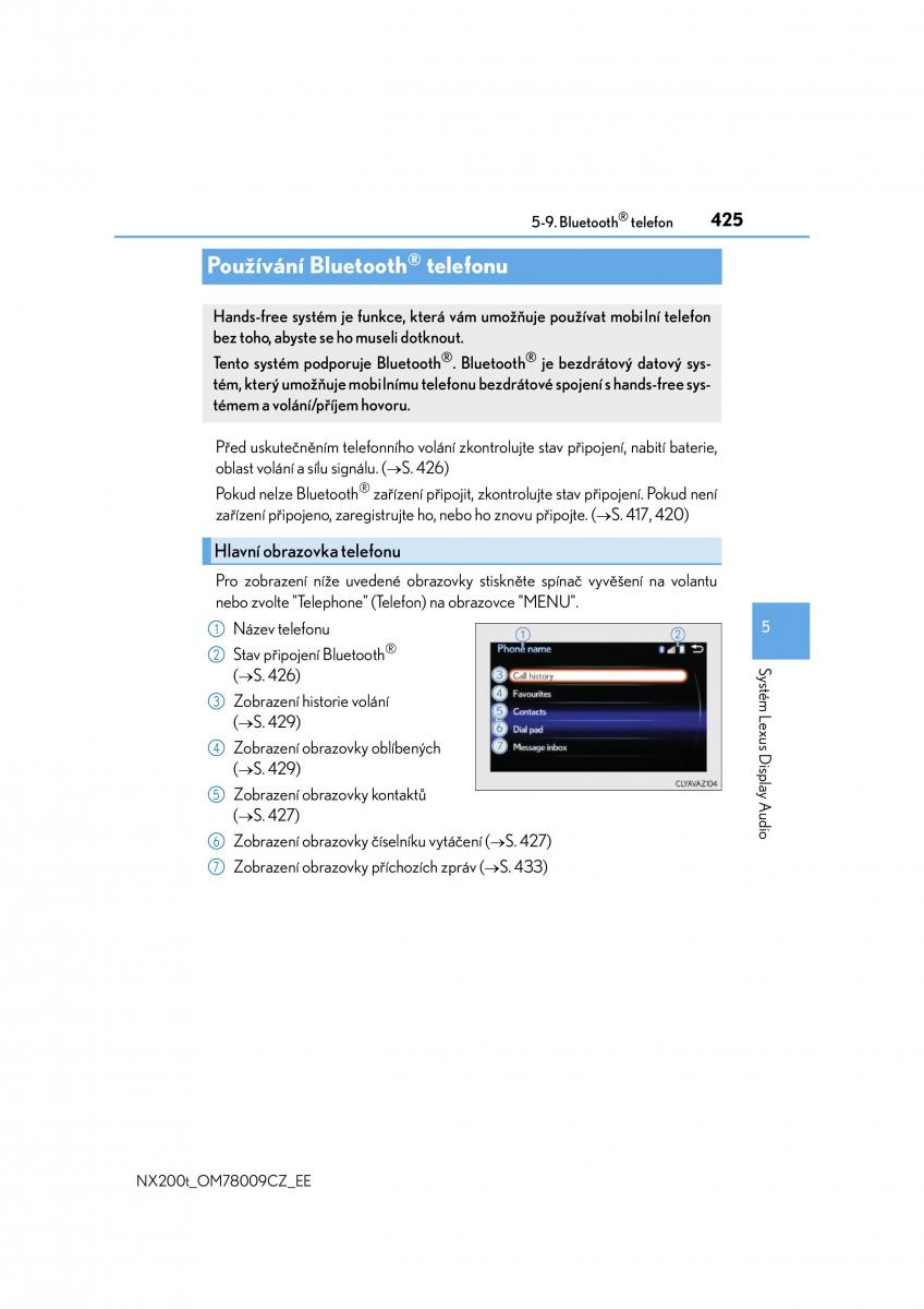 Lexus NX navod k obsludze / page 425