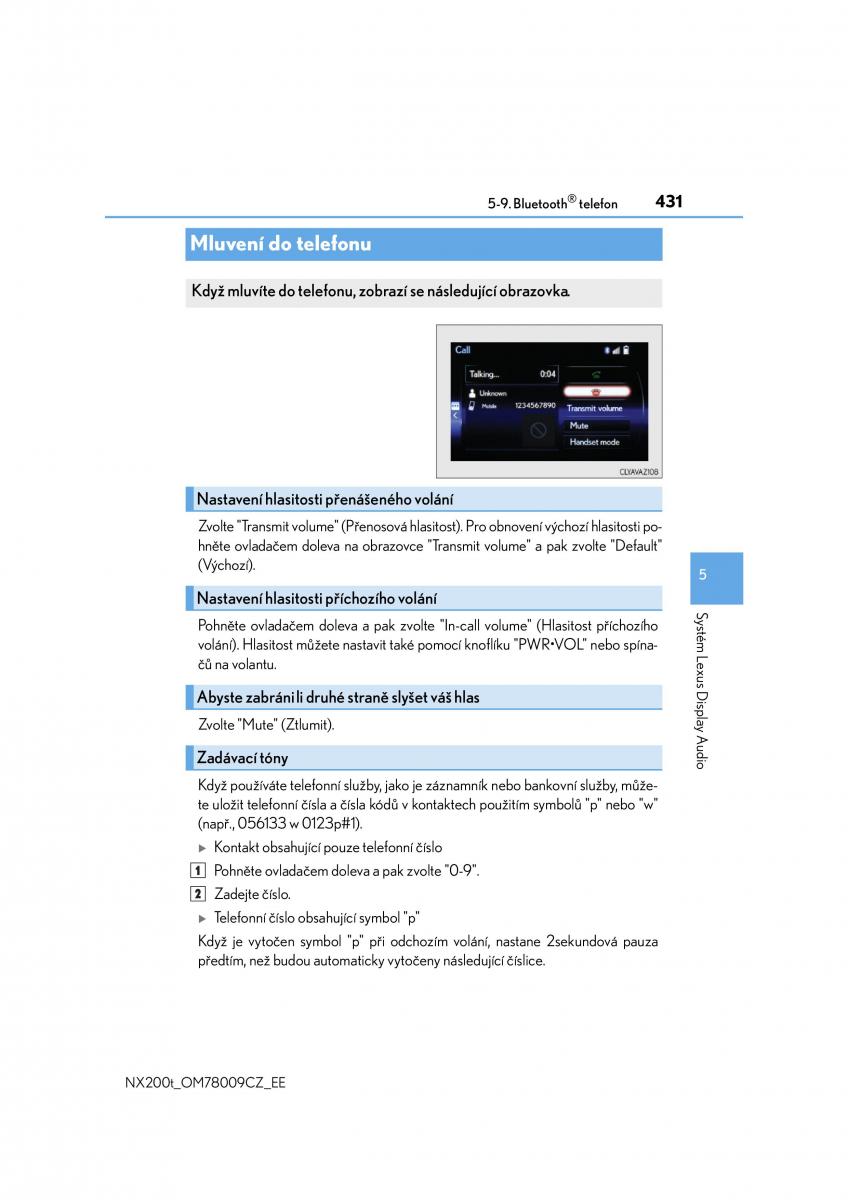 Lexus NX navod k obsludze / page 431