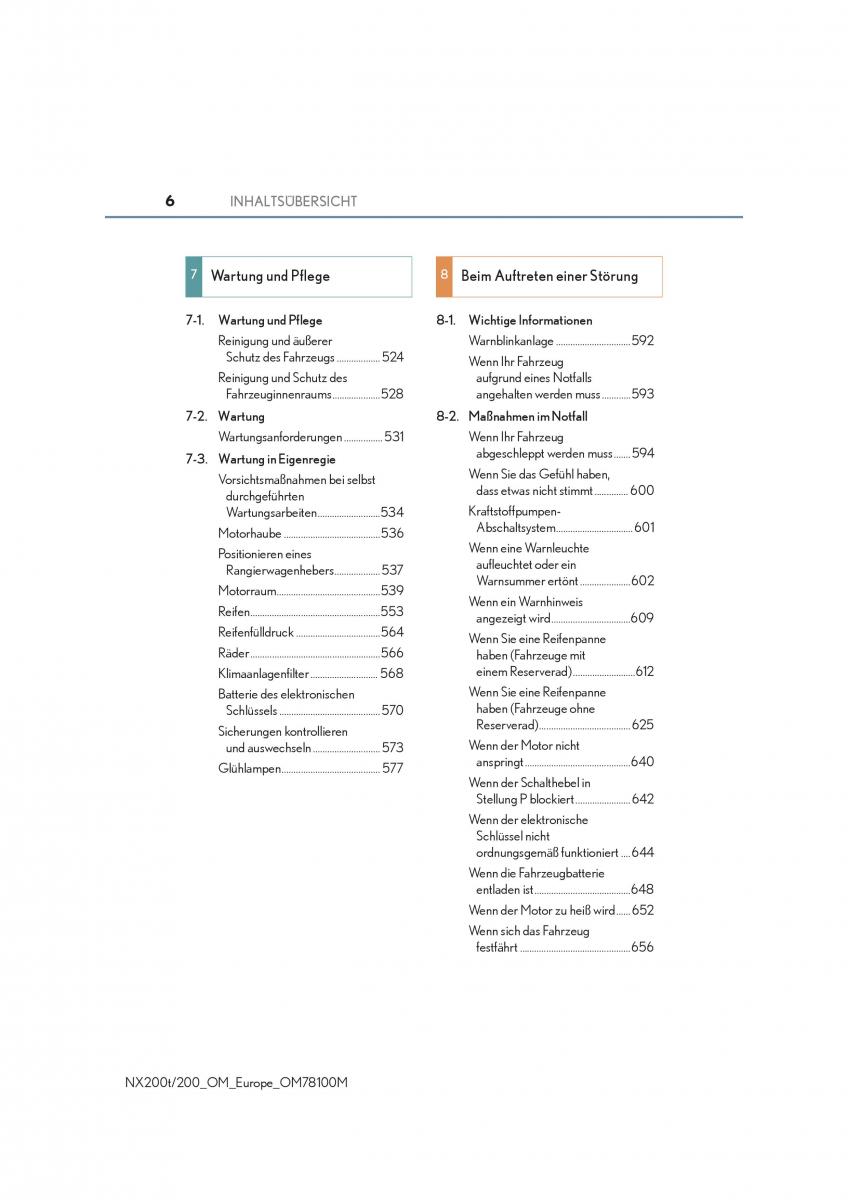 Lexus NX Handbuch / page 6