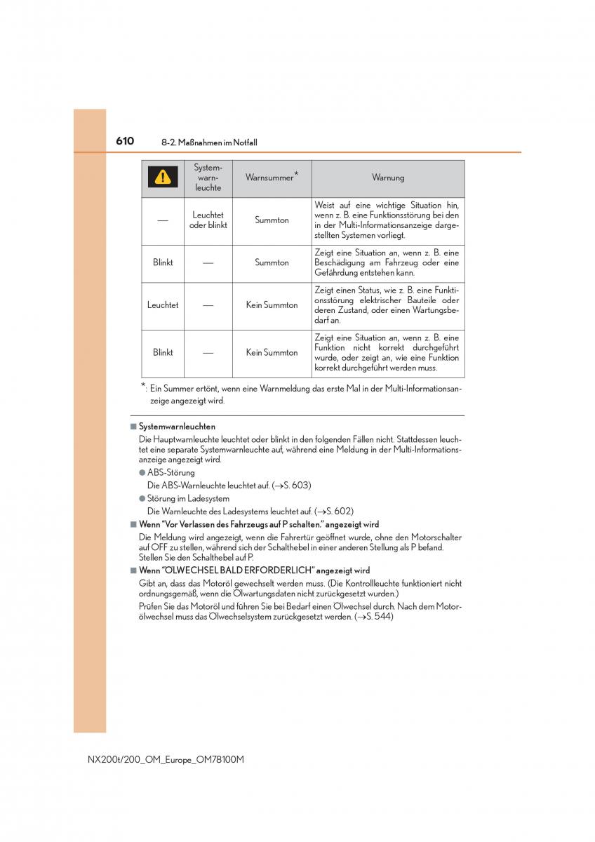 Lexus NX Handbuch / page 610