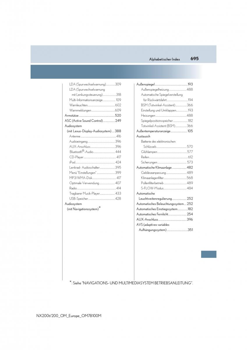 Lexus NX Handbuch / page 695