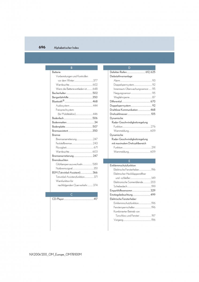 Lexus NX Handbuch / page 696