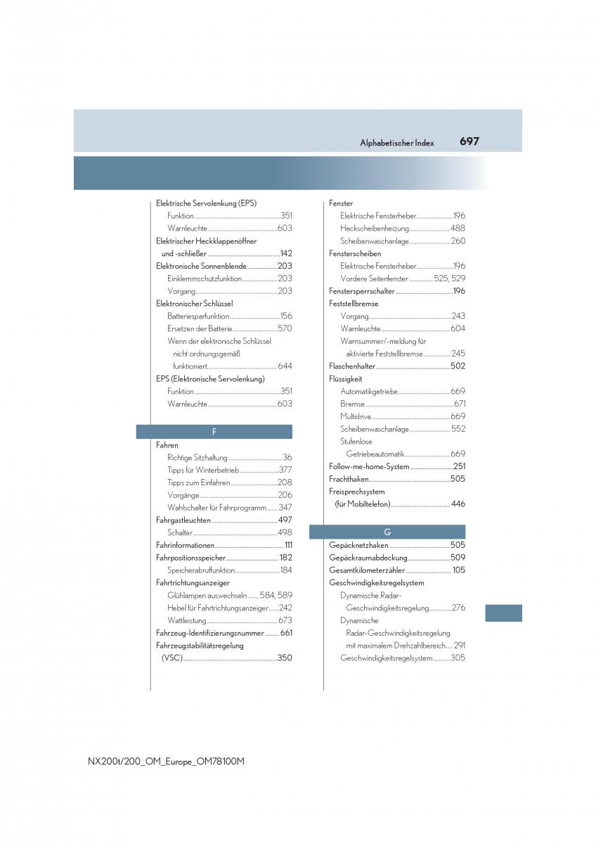 Lexus NX Handbuch / page 697