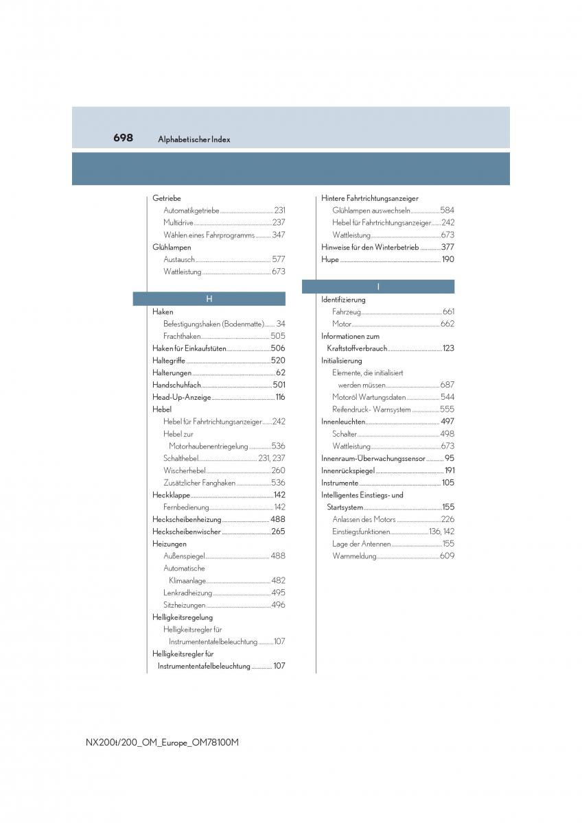 Lexus NX Handbuch / page 698