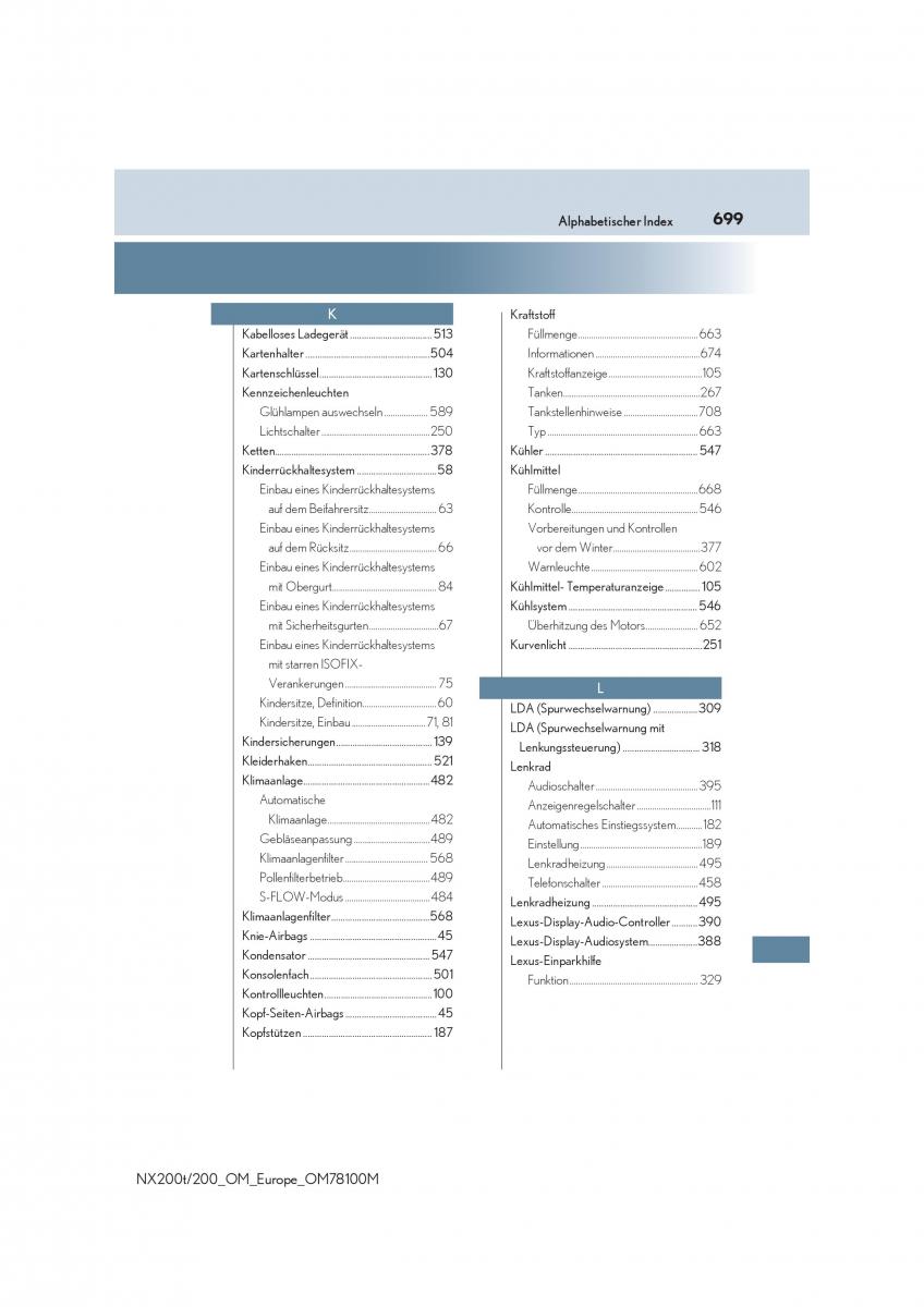 Lexus NX Handbuch / page 699