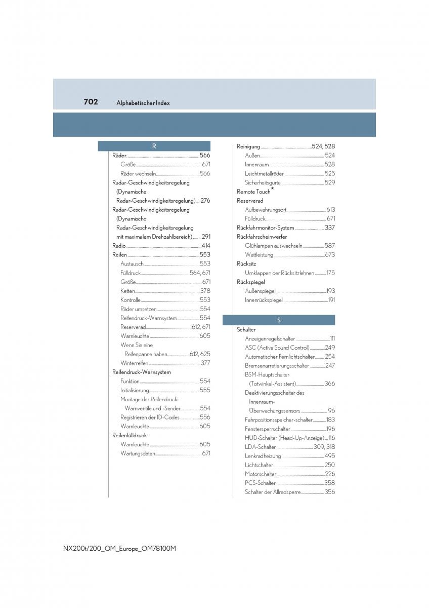 Lexus NX Handbuch / page 702