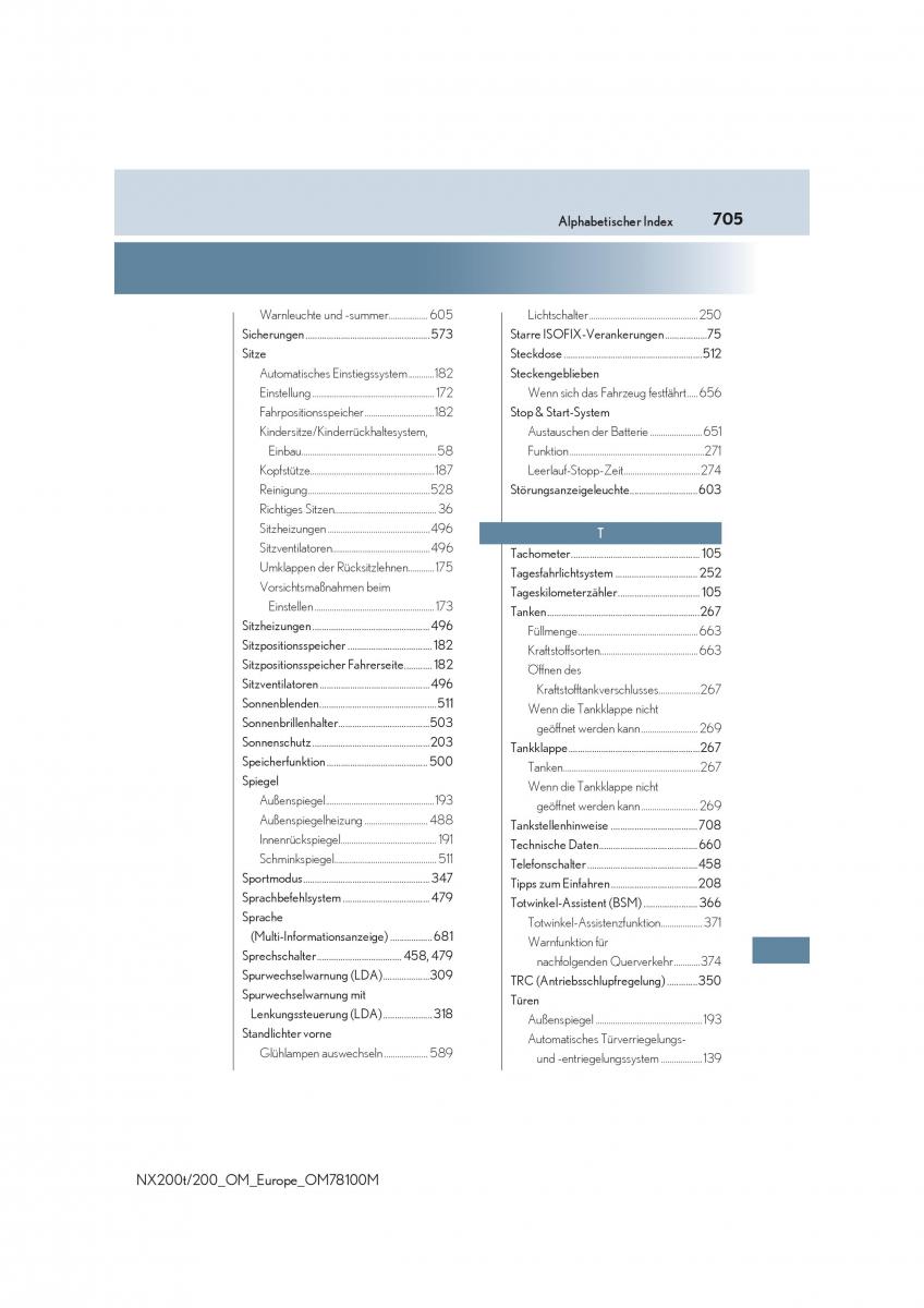 Lexus NX Handbuch / page 705