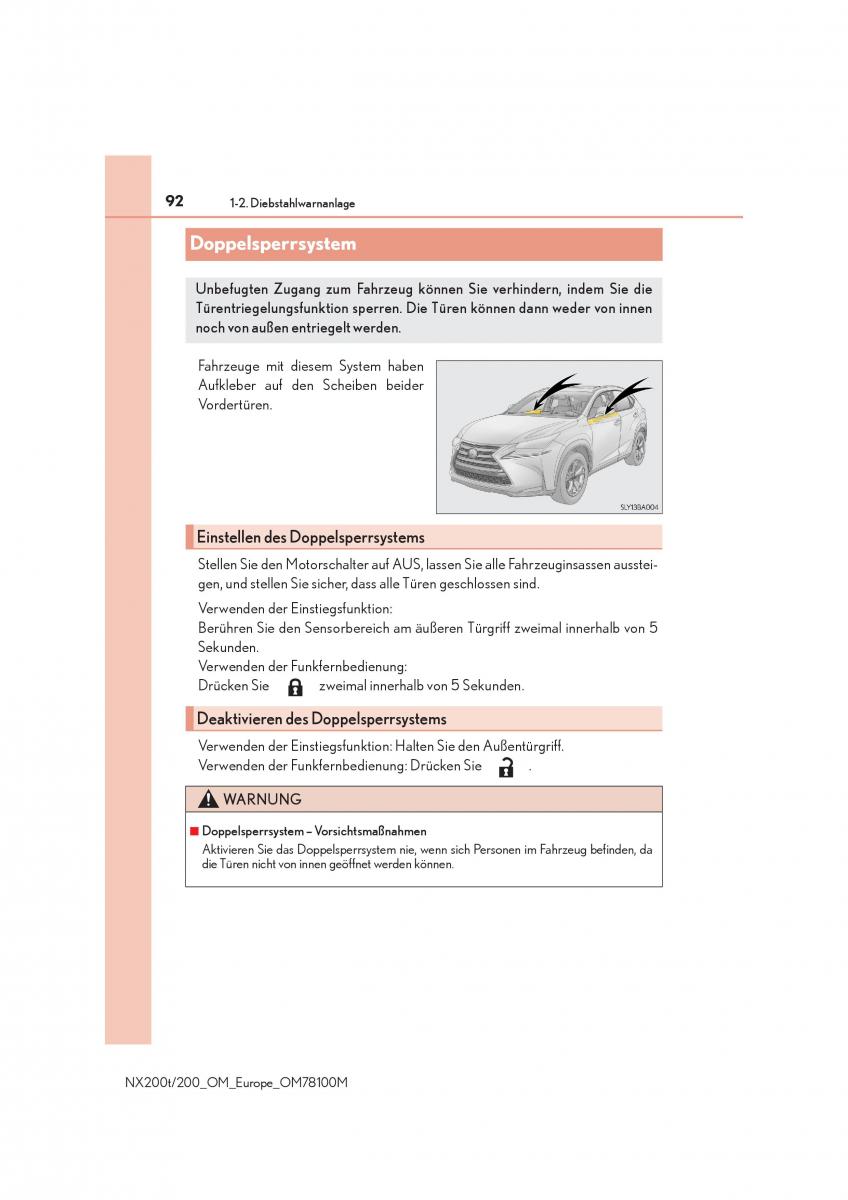 Lexus NX Handbuch / page 92