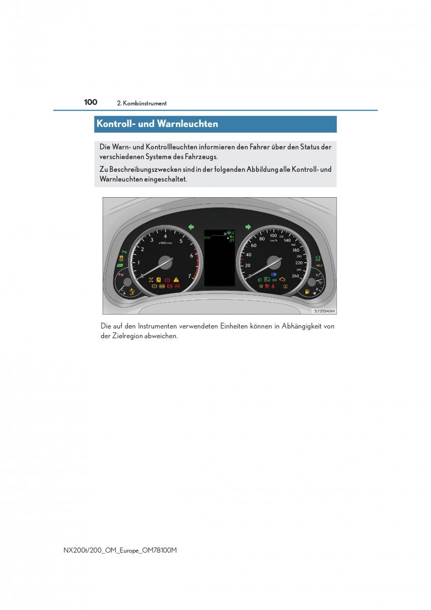 Lexus NX Handbuch / page 100