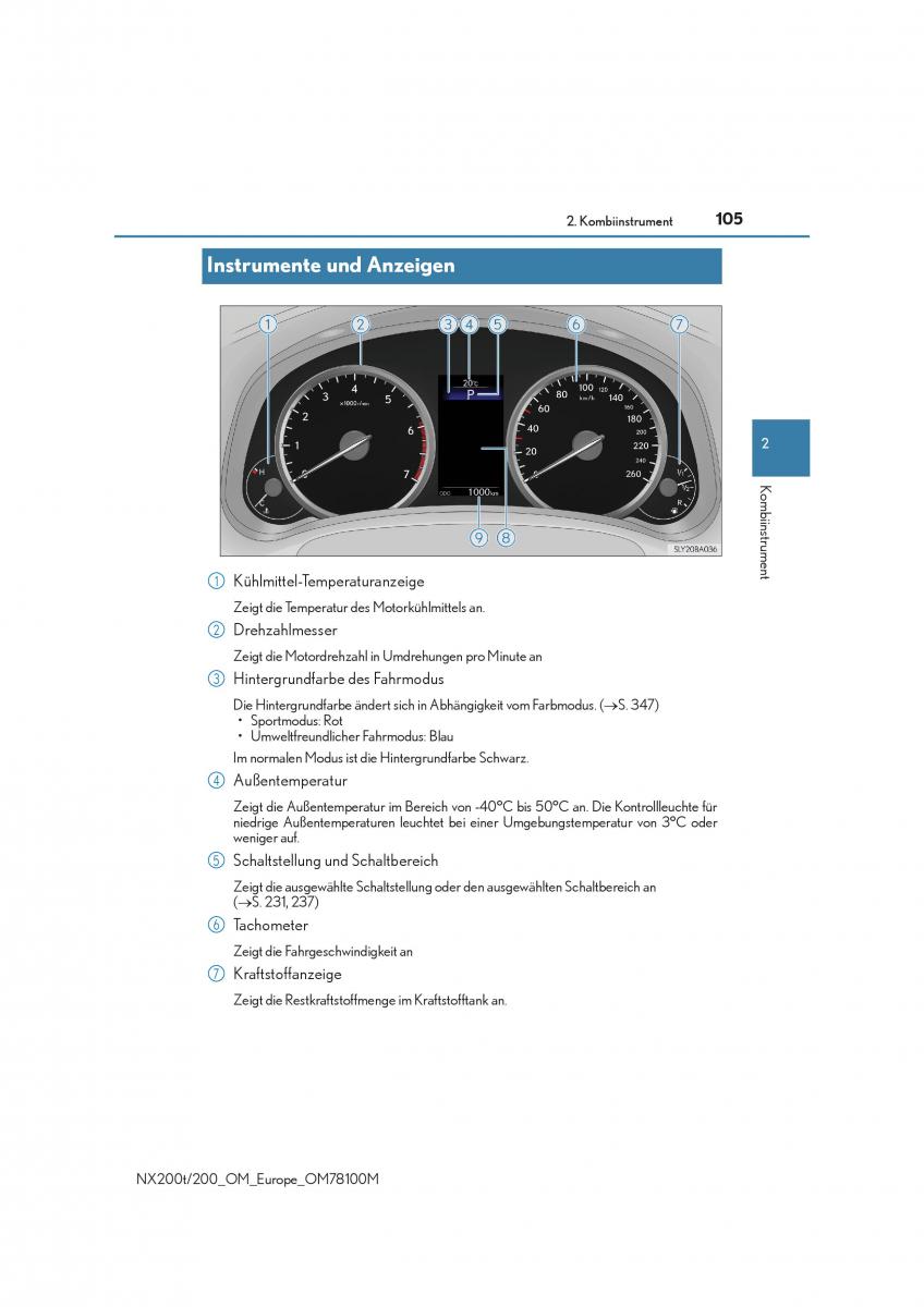 Lexus NX Handbuch / page 105