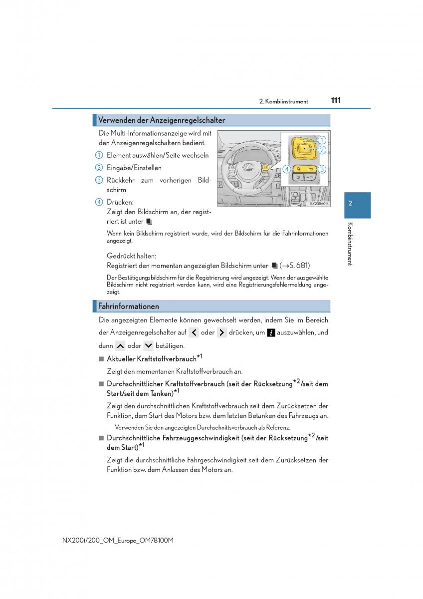 Lexus NX Handbuch / page 111