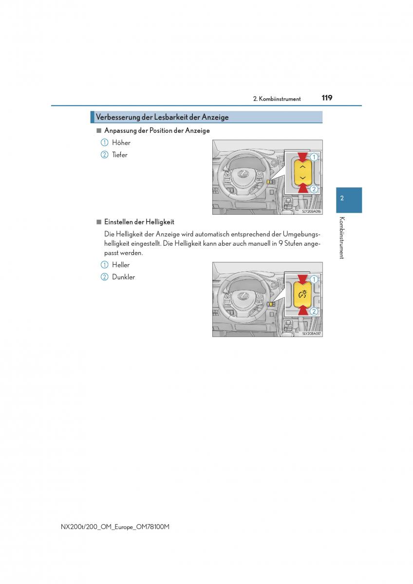 Lexus NX Handbuch / page 119