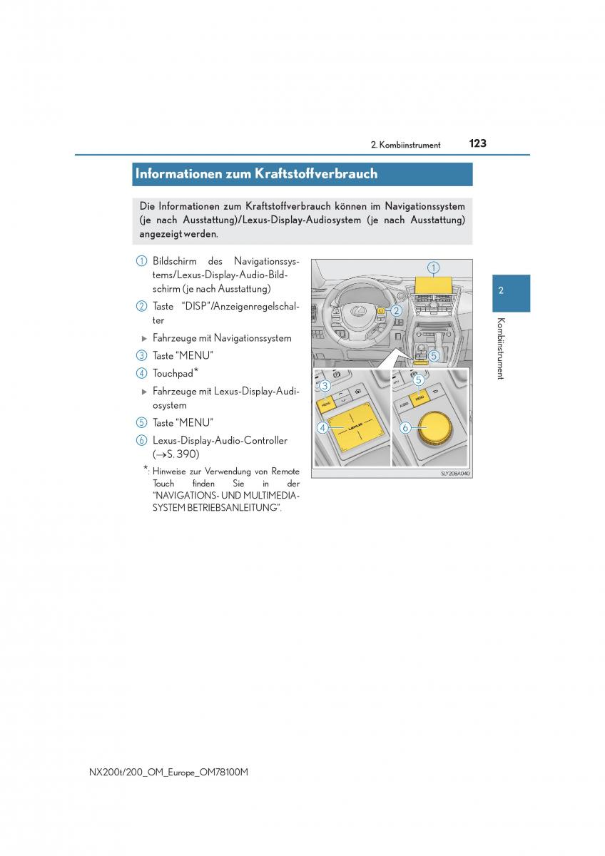 Lexus NX Handbuch / page 123