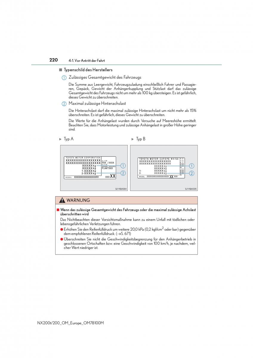 Lexus NX Handbuch / page 220