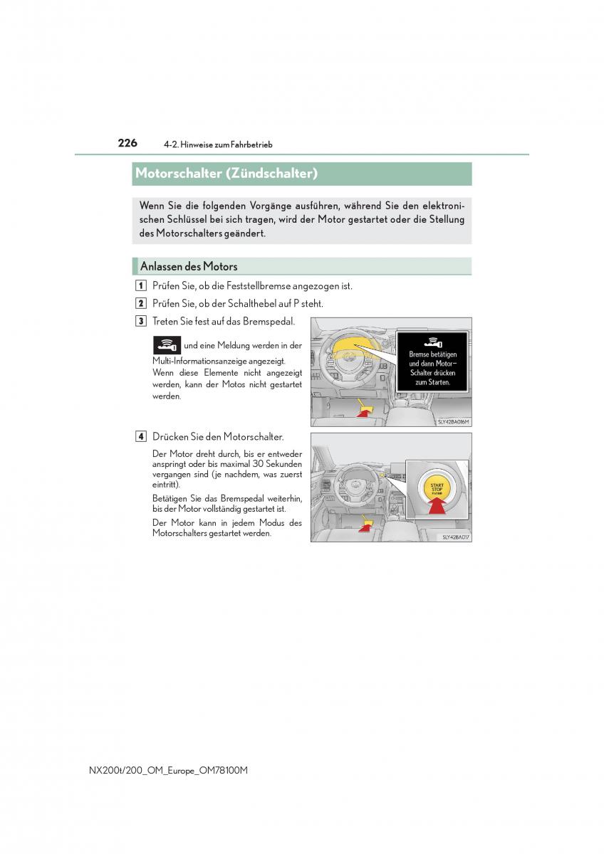 Lexus NX Handbuch / page 226