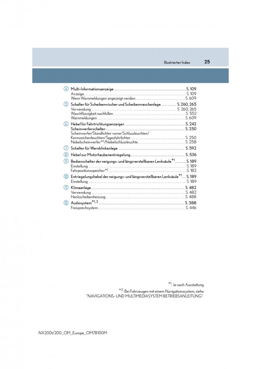 Lexus NX Handbuch / page 25