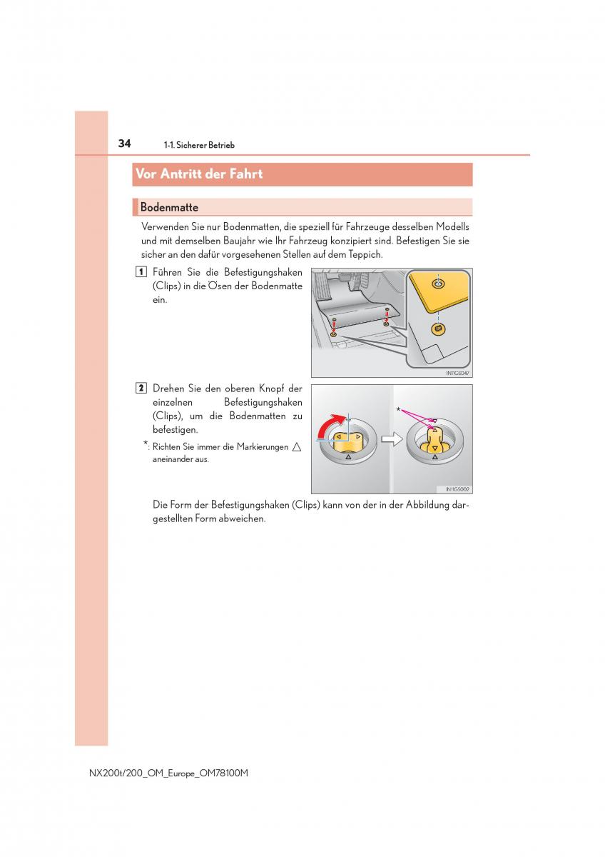 Lexus NX Handbuch / page 34