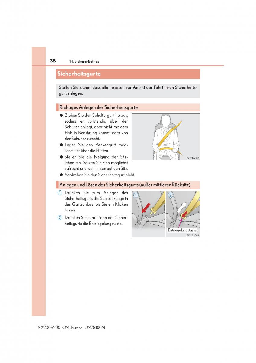 Lexus NX Handbuch / page 38