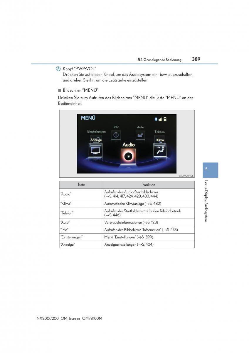 Lexus NX Handbuch / page 389