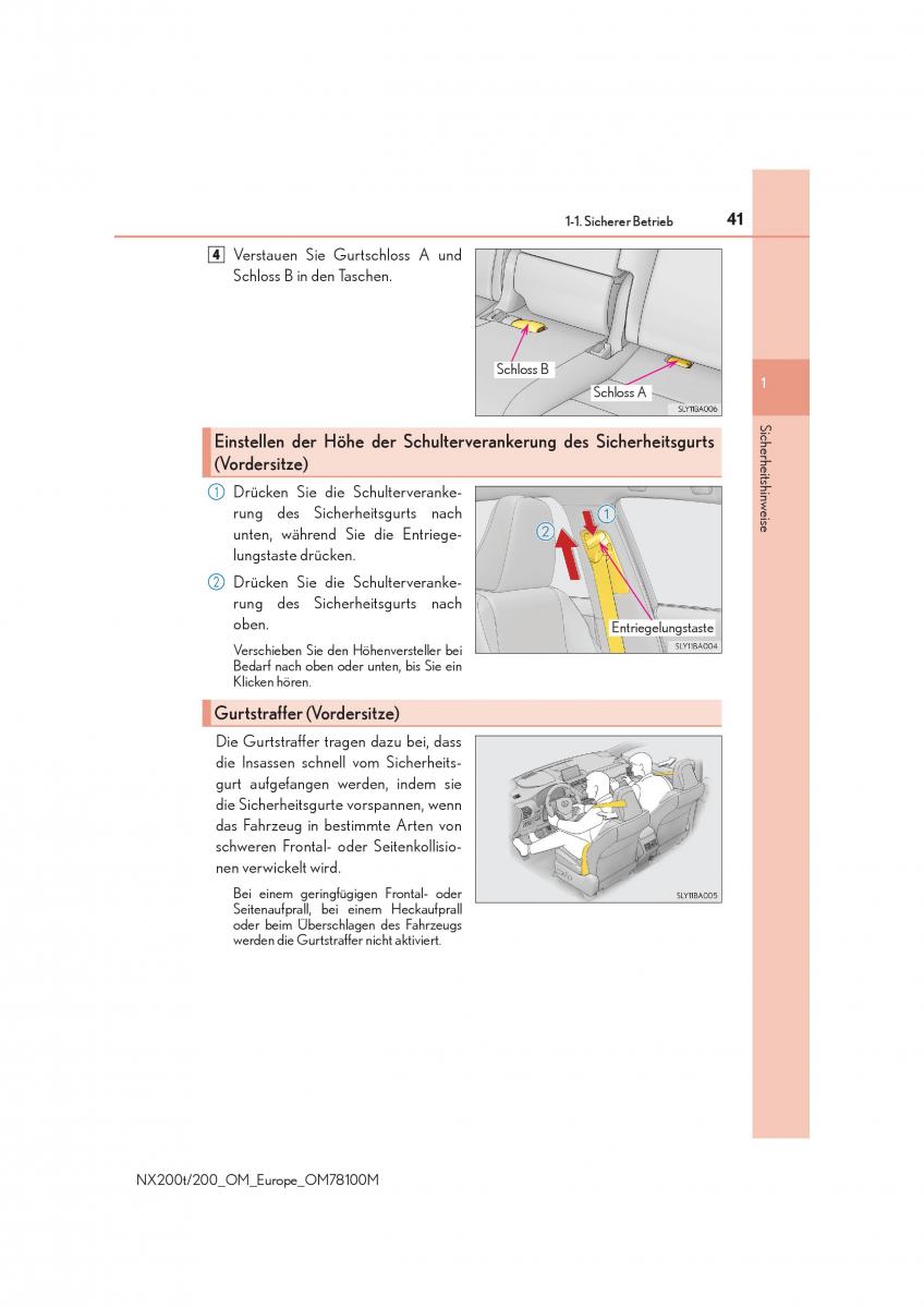 Lexus NX Handbuch / page 41