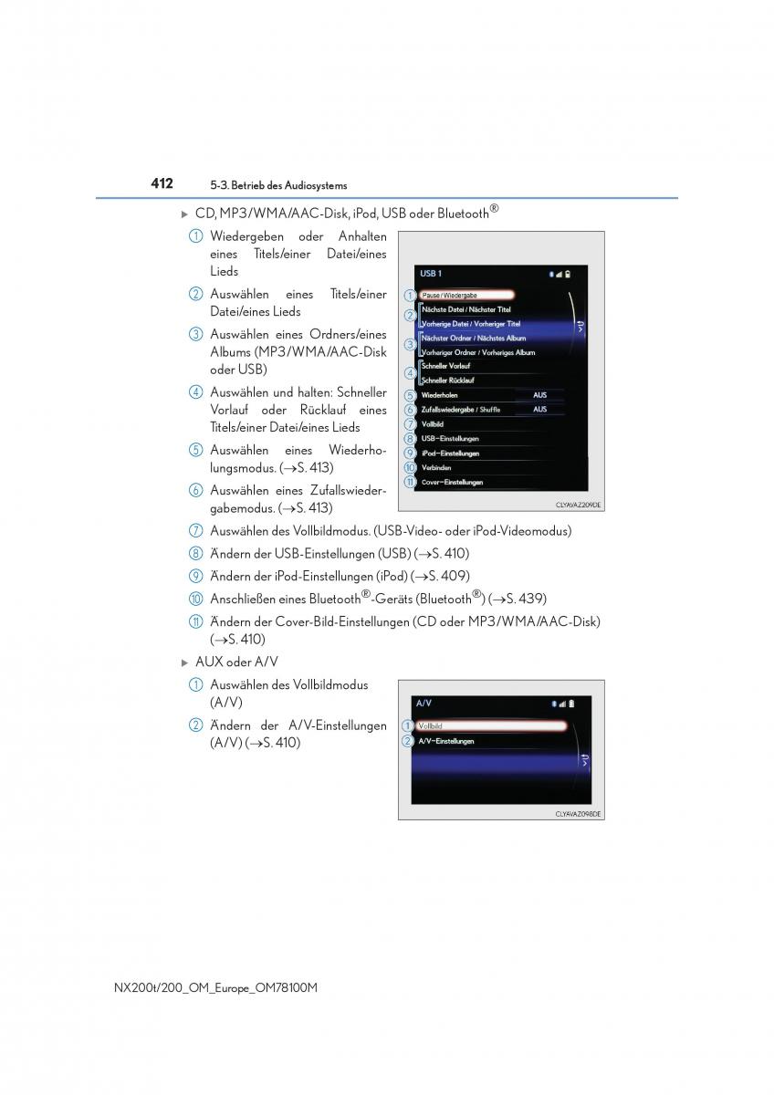 Lexus NX Handbuch / page 412