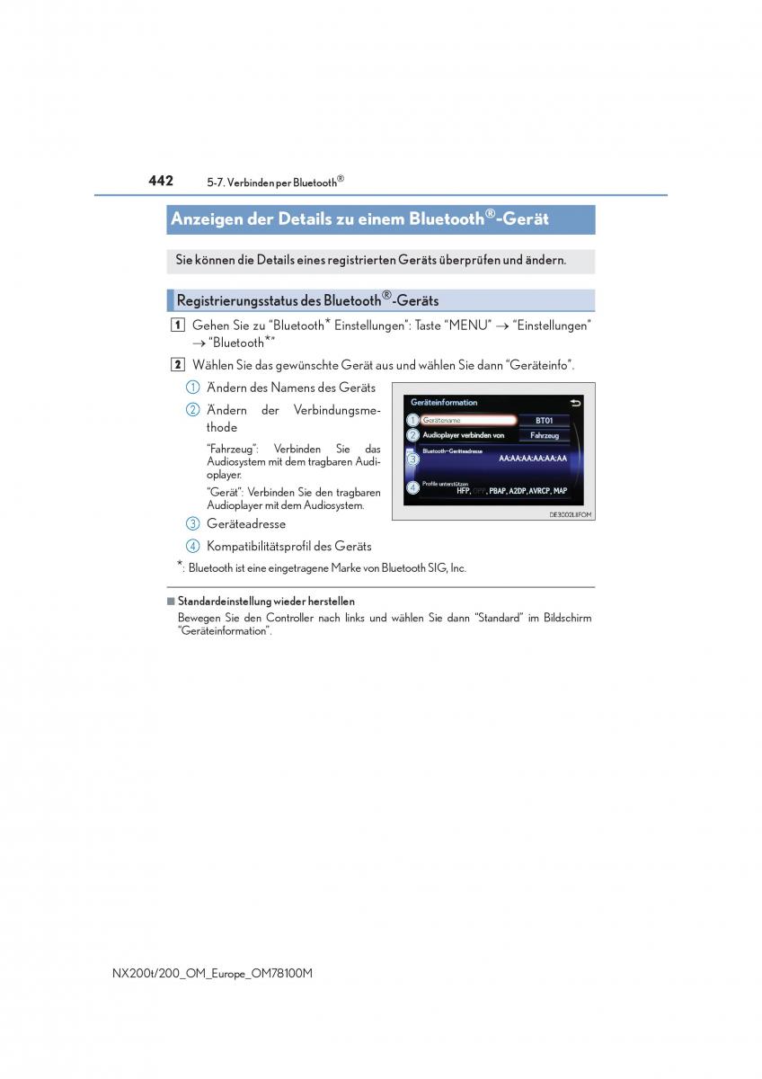 Lexus NX Handbuch / page 442