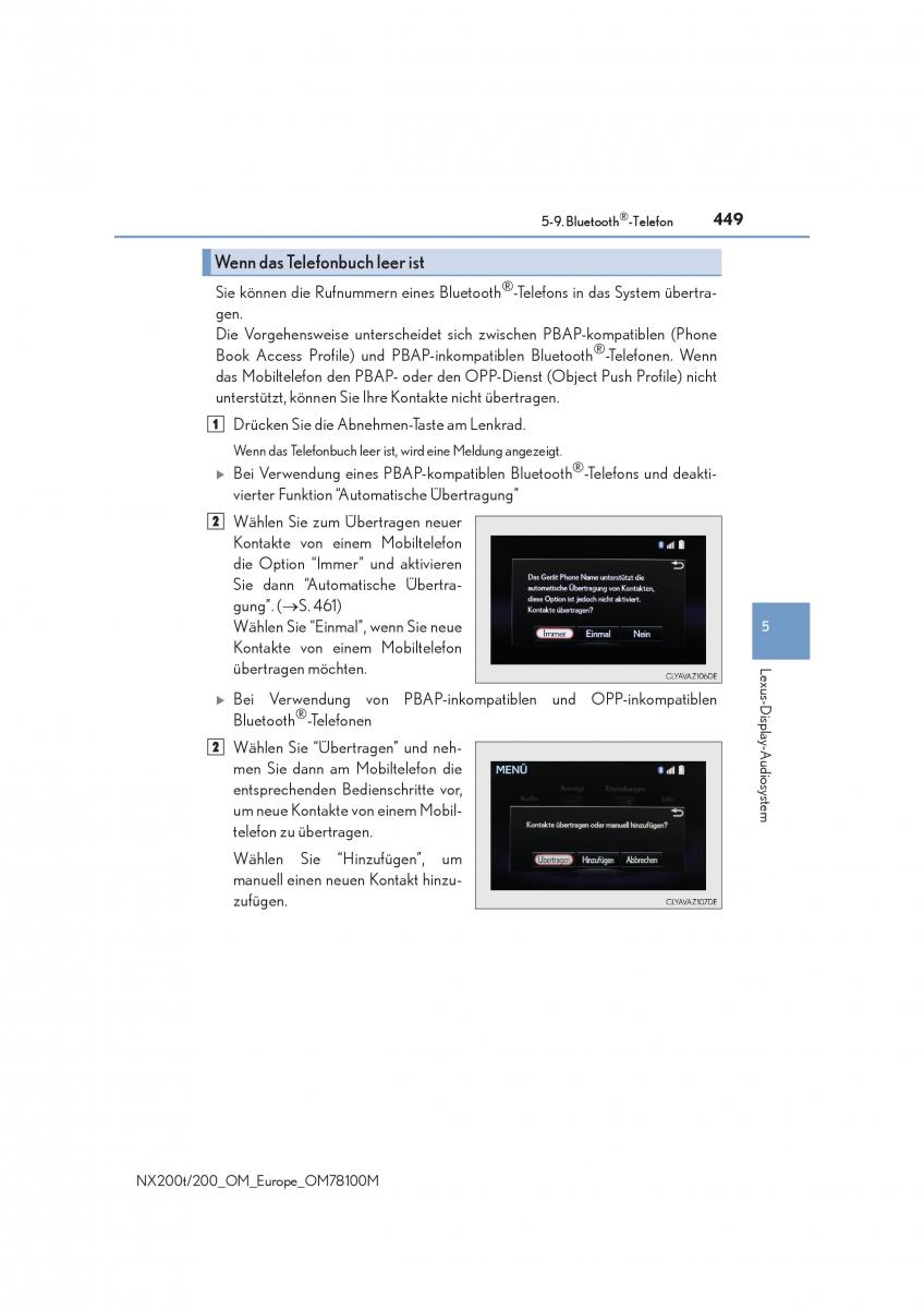 Lexus NX Handbuch / page 449