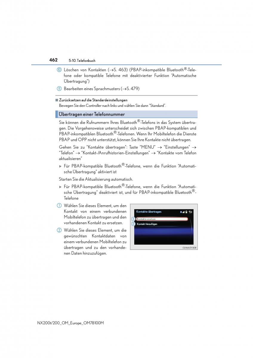 Lexus NX Handbuch / page 462