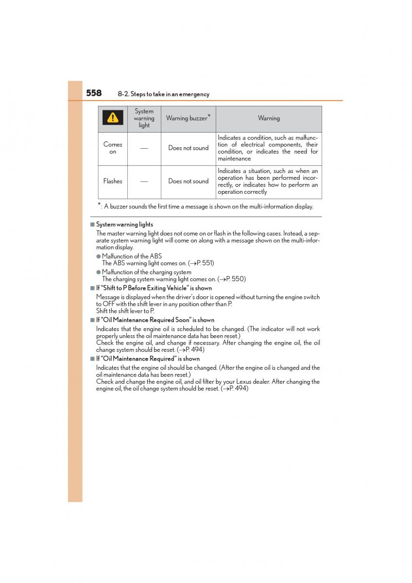 Lexus NX owners manual / page 560