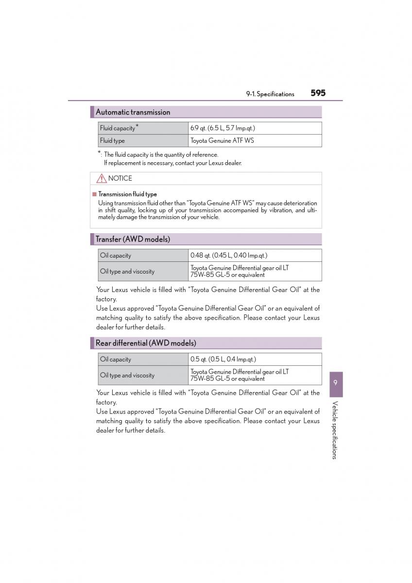 Lexus NX owners manual / page 597