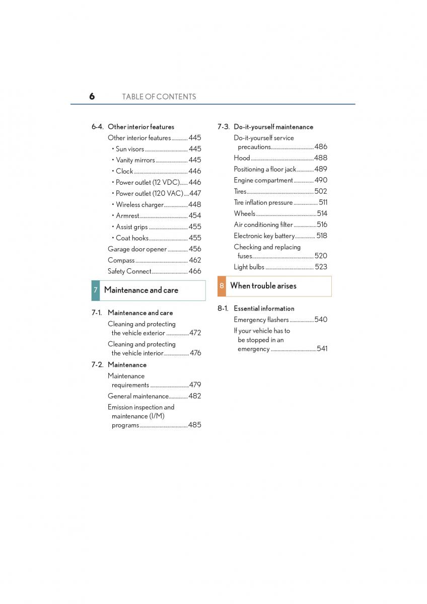 Lexus NX owners manual / page 8