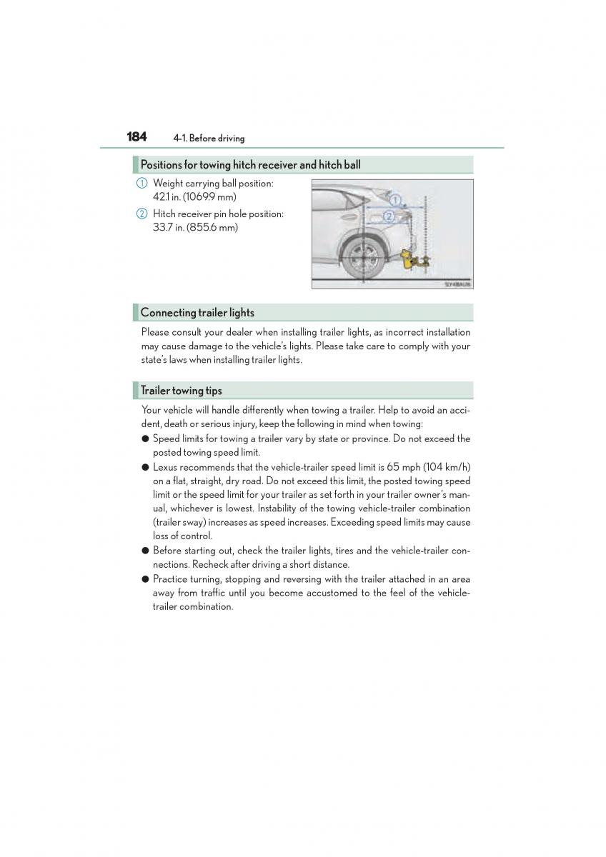 Lexus NX owners manual / page 186