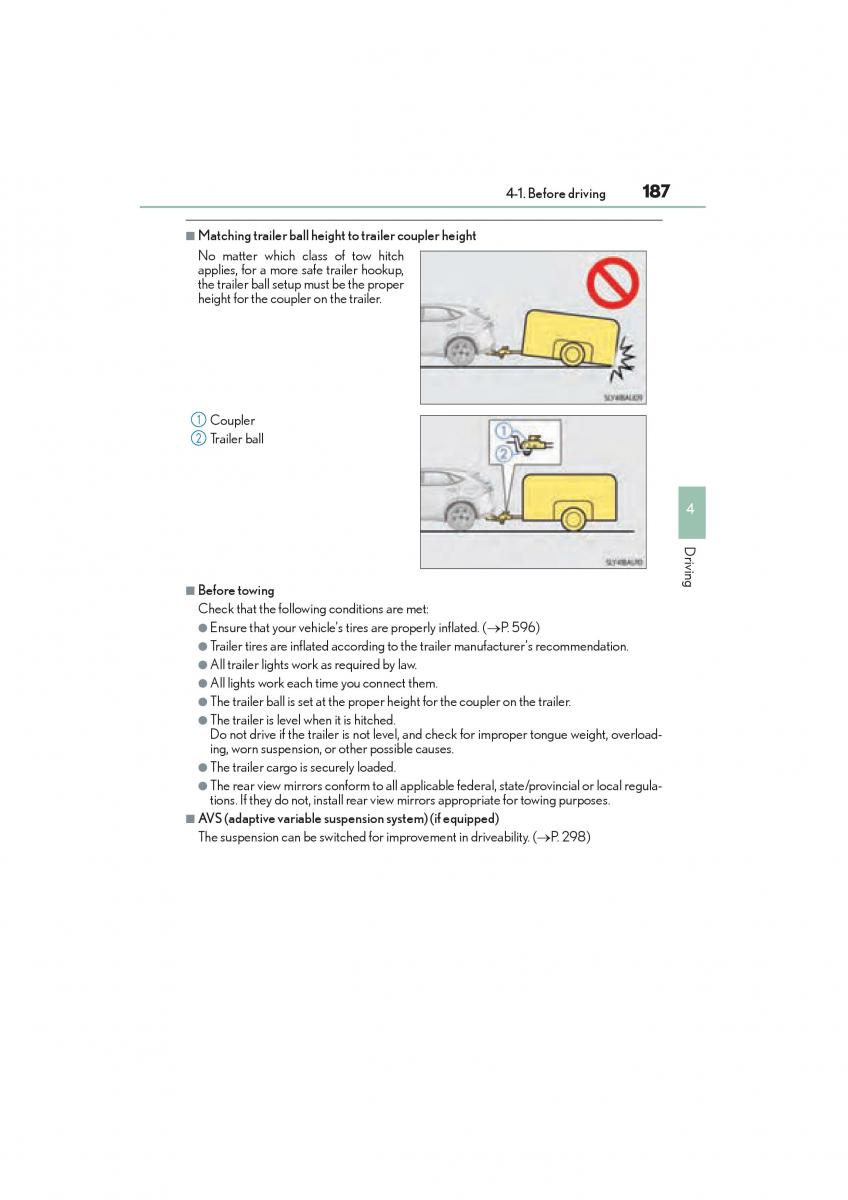 Lexus NX owners manual / page 189