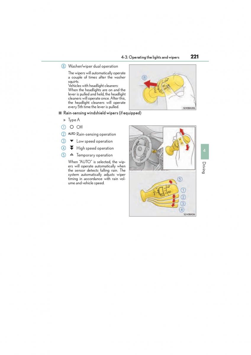 Lexus NX owners manual / page 223