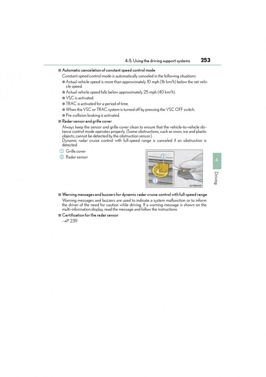 Lexus NX owners manual / page 255