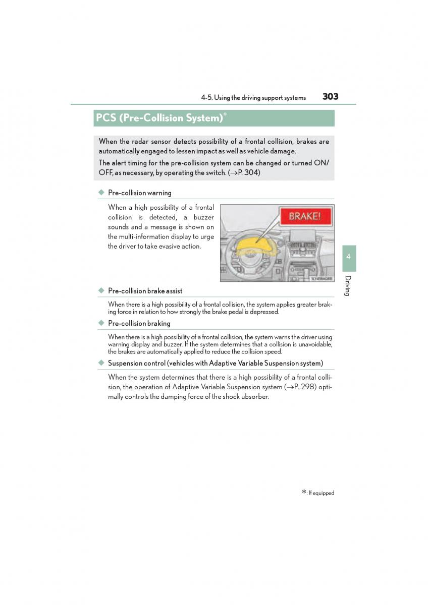 Lexus NX owners manual / page 305